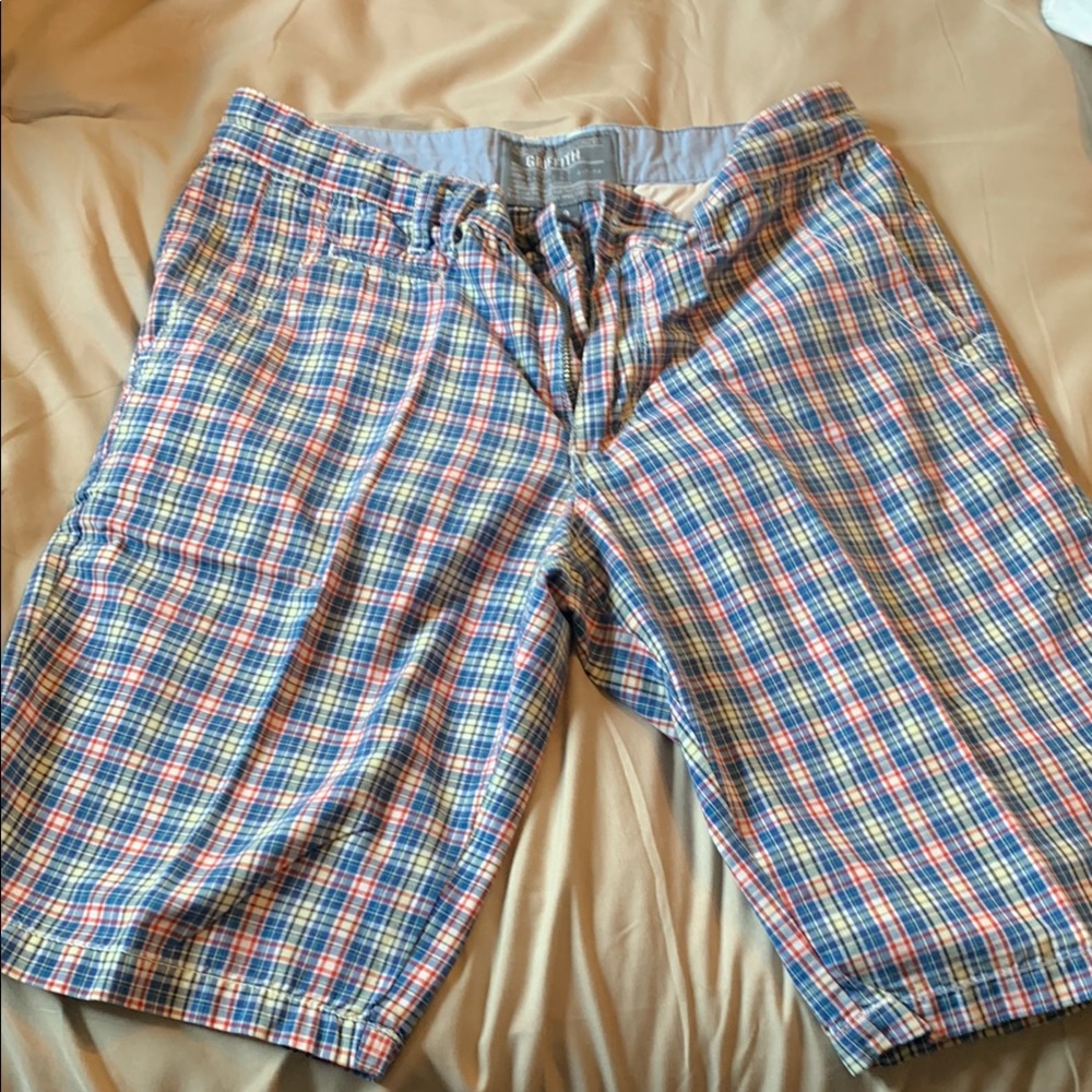 Blue and Red men’s size 30 Flat Front Shorts with Classic Design